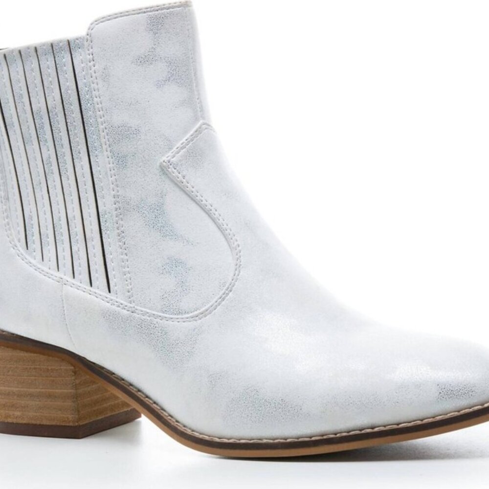 CORKYS STARBOARD WHITE METALLIC BOOTIE - NEW IN BOX